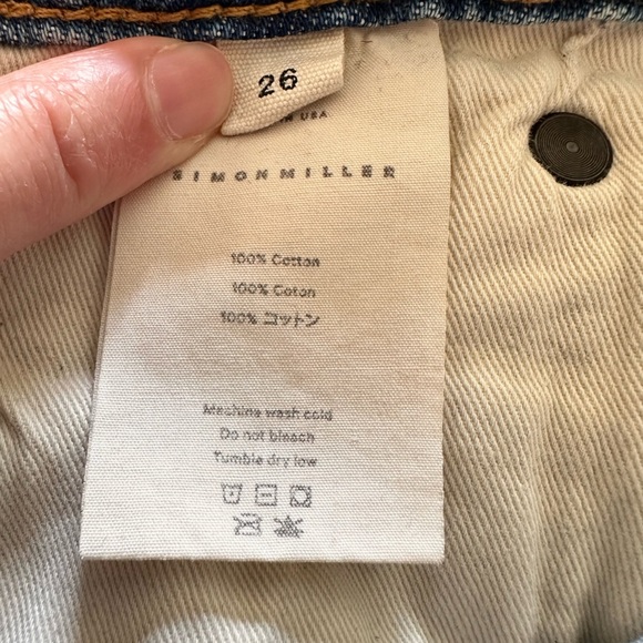 Simon Miller High Waist Straight Leg Distressed Jeans Size 26 - Picture 6 of 8